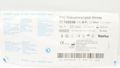 Teleflex 123336 Rusch PVC Nasopharyngeal Airway 36 Fr. 9.0mm ID x 12.0mm OD (x)